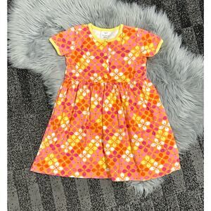 Hanna Anderson Orange‎ Petals Girls Dress Size 6/7